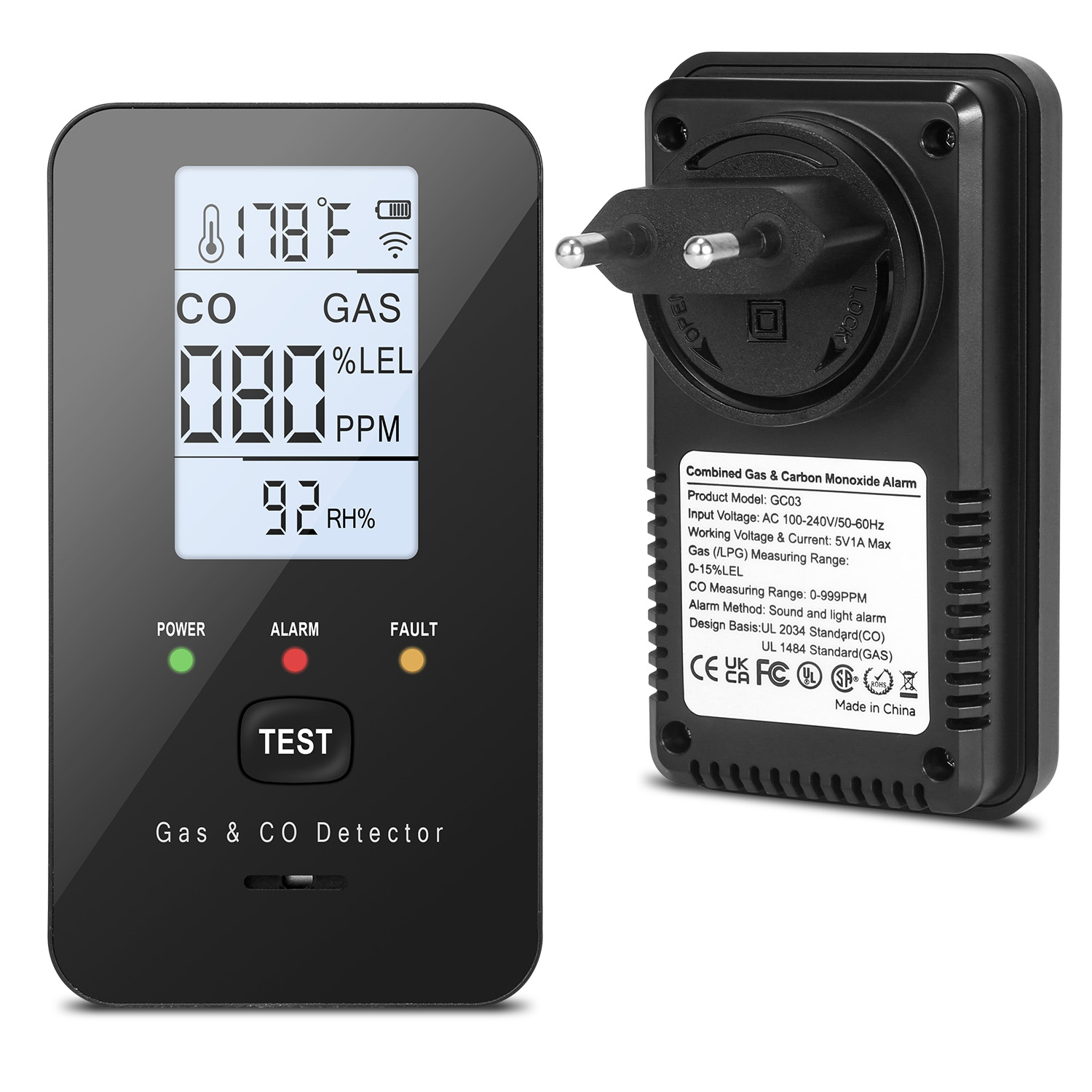 Home Cooking Gas - Detector de gas natural combinado y
