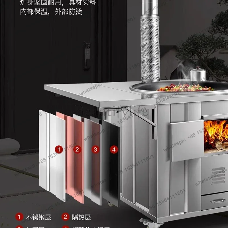 Estufas de leña de acero inoxi - Home Cooking Heater reseña y precio